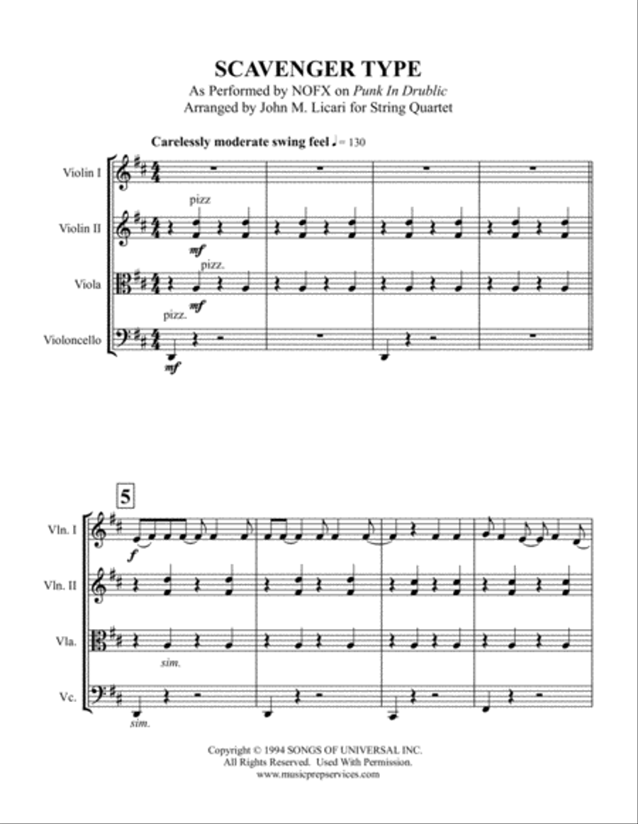 Scavenger Type String Quartet scores gallery preview page 3