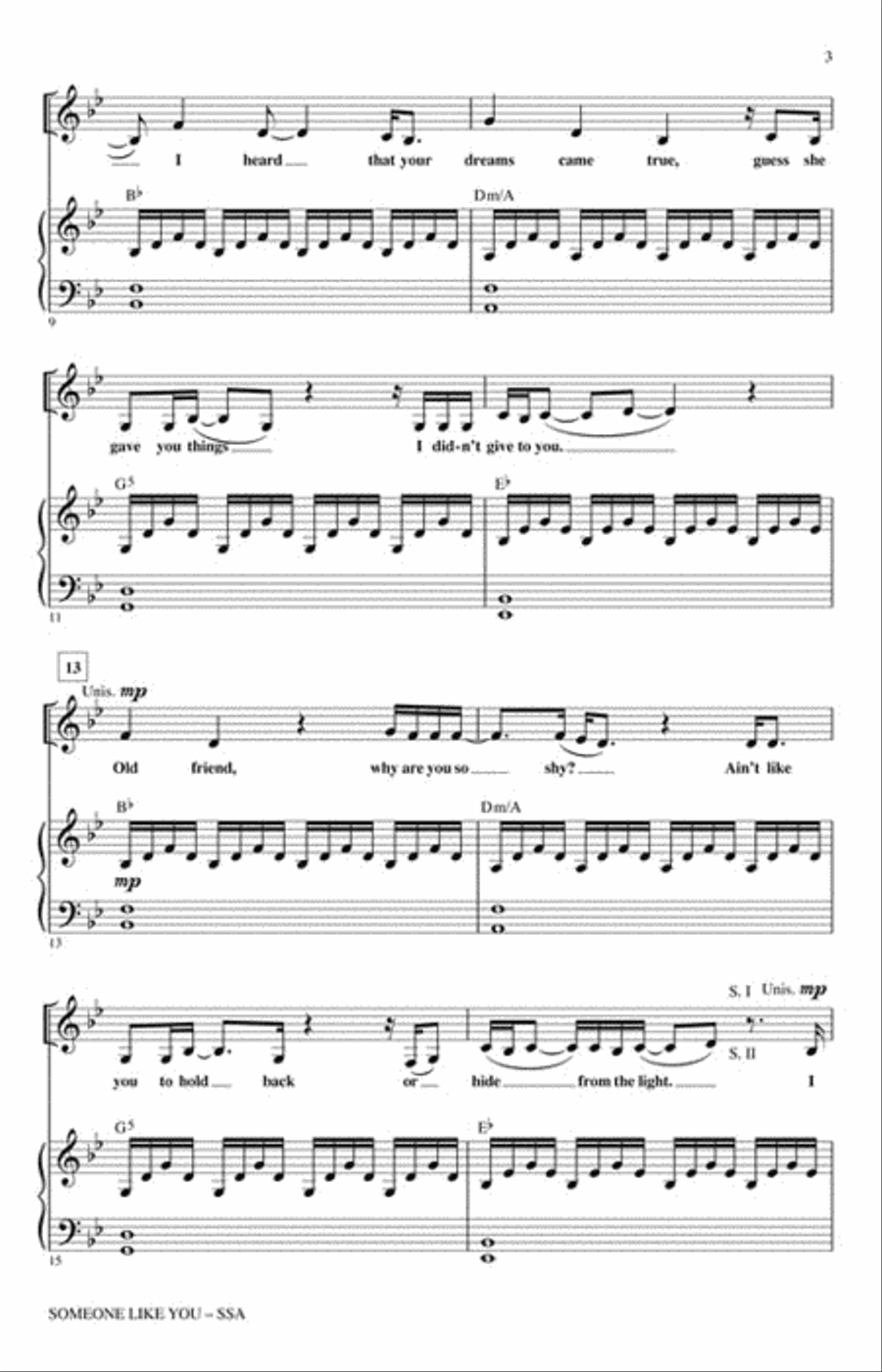Someone Like You SSA scores gallery preview page 3