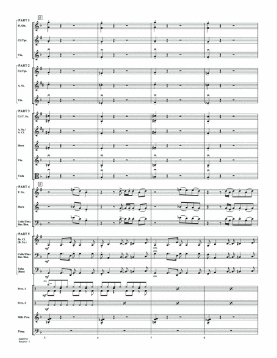 Respect (arr. Johnnie Vinson) - Conductor Score (Full Score) Concert Band scores gallery preview page 3