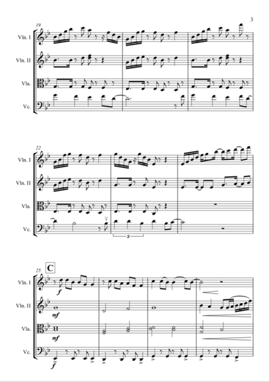 Rather Be String Quartet scores gallery preview page 3