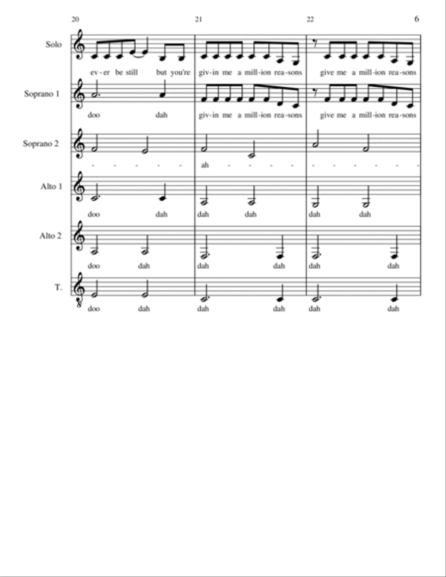 Million Reasons A Cappella scores gallery preview page 6