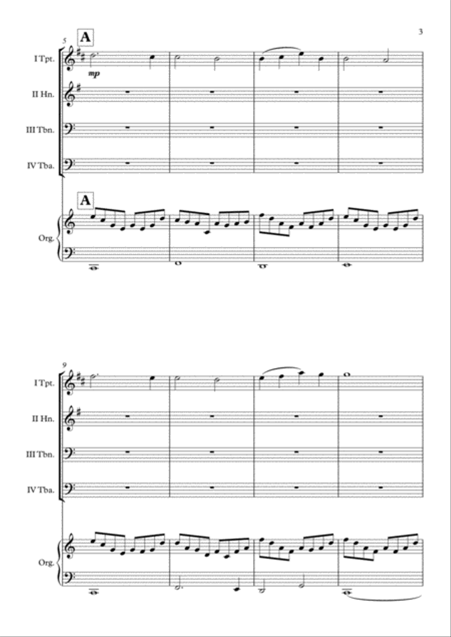 Mr. Bean Animated Series Theme Brass Quartet scores gallery preview page 4