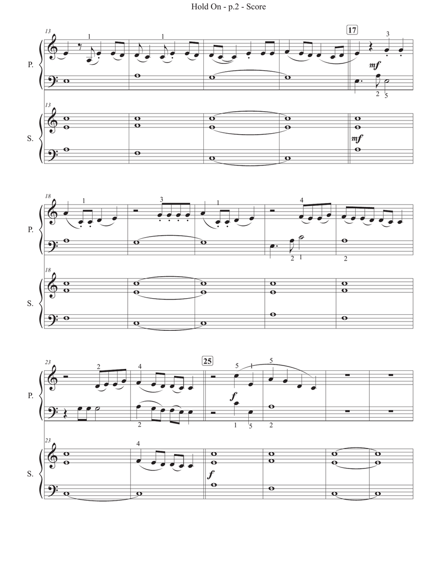 Hold On Easy Piano scores gallery preview page 3