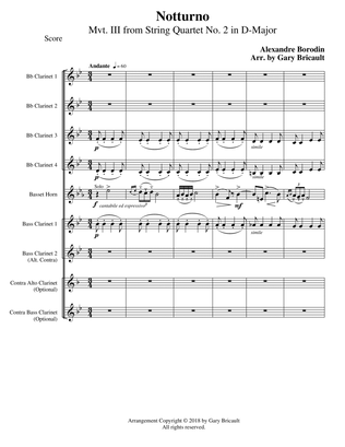 Notturno - Mvt. III from String Quartet No. 2 in D-Major