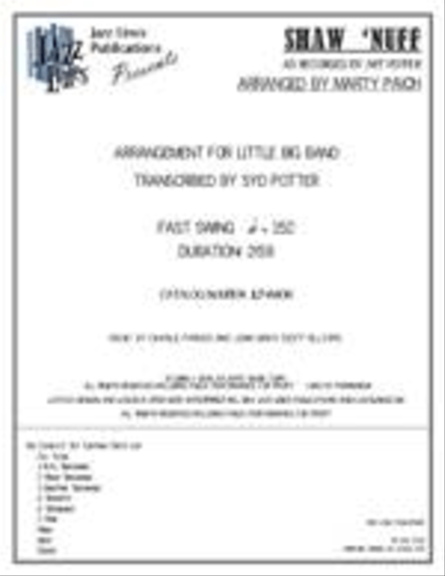 Shaw 'Nuff Shaw 'Nuff Big Band scores gallery preview page 1