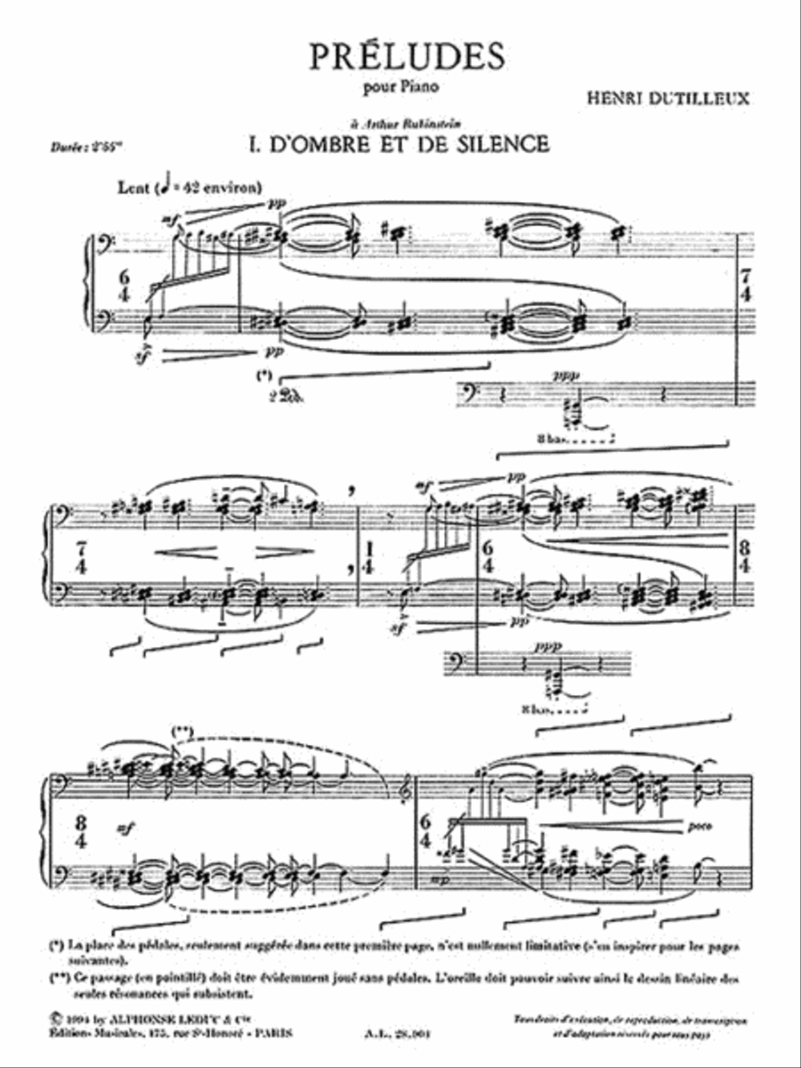 Henri Dutilleux - Trois Preludes Pour Piano Piano Solo scores gallery preview page 3