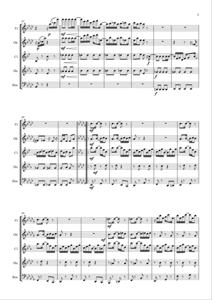 Scott Joplin: Maple Leaf Rag - wind quintet Woodwind Quintet scores gallery preview page 3