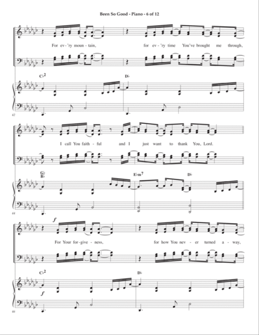 Been So Good Piano, Vocal, Guitar scores gallery preview page 6