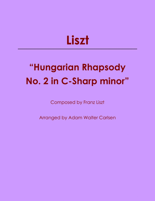 Book cover for Hungarian Rhapsody No. 2 in C-Sharp minor