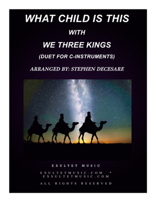 Book cover for What Child Is This (with "We Three Kings") (Duet for C-Instruments)