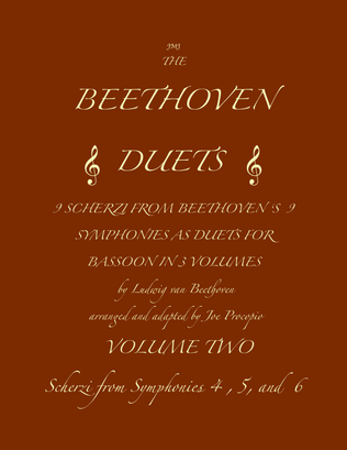 The Beethoven Duets For Bassoon Volume 2 Scherzi 4, 5 and 6