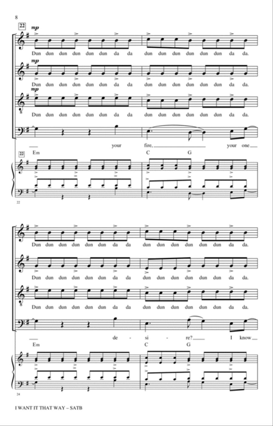 I Want It That Way (arr. Nathan Howe) 4-Part scores gallery preview page 6