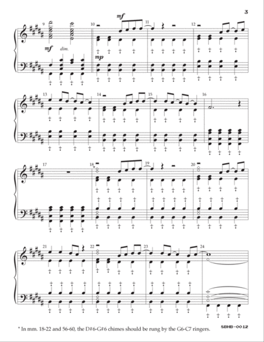 Sweet Caroline Handbell Choir scores gallery preview page 3