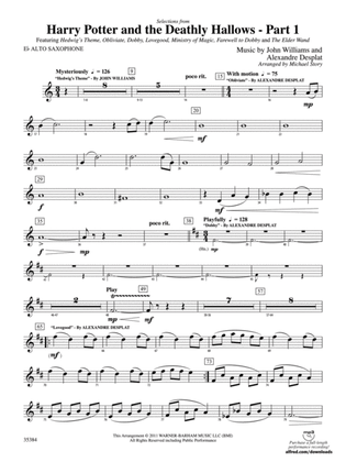 Harry Potter and the Deathly Hallows, Part 1, Selections from: E-flat Alto Saxophone