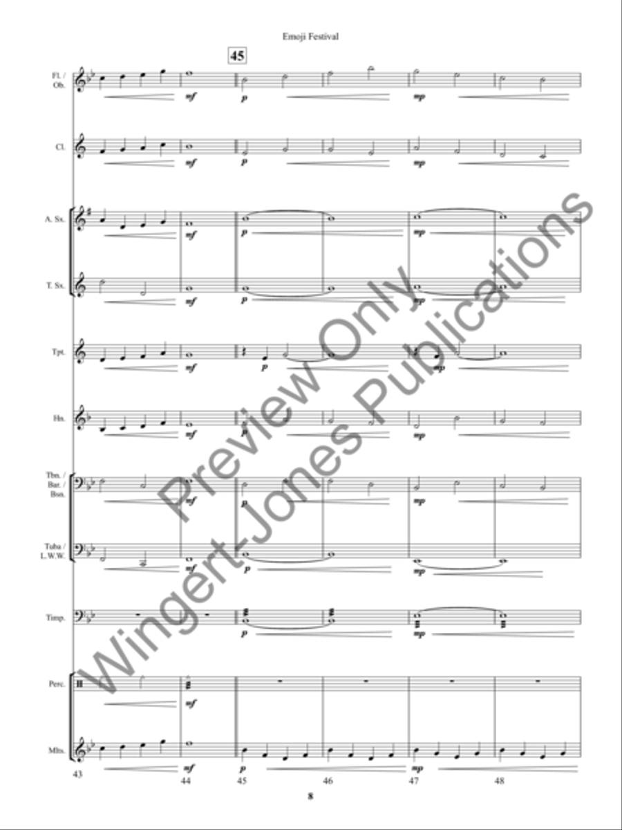 Emoji Festival Emoji Festival Concert Band scores gallery preview page 11