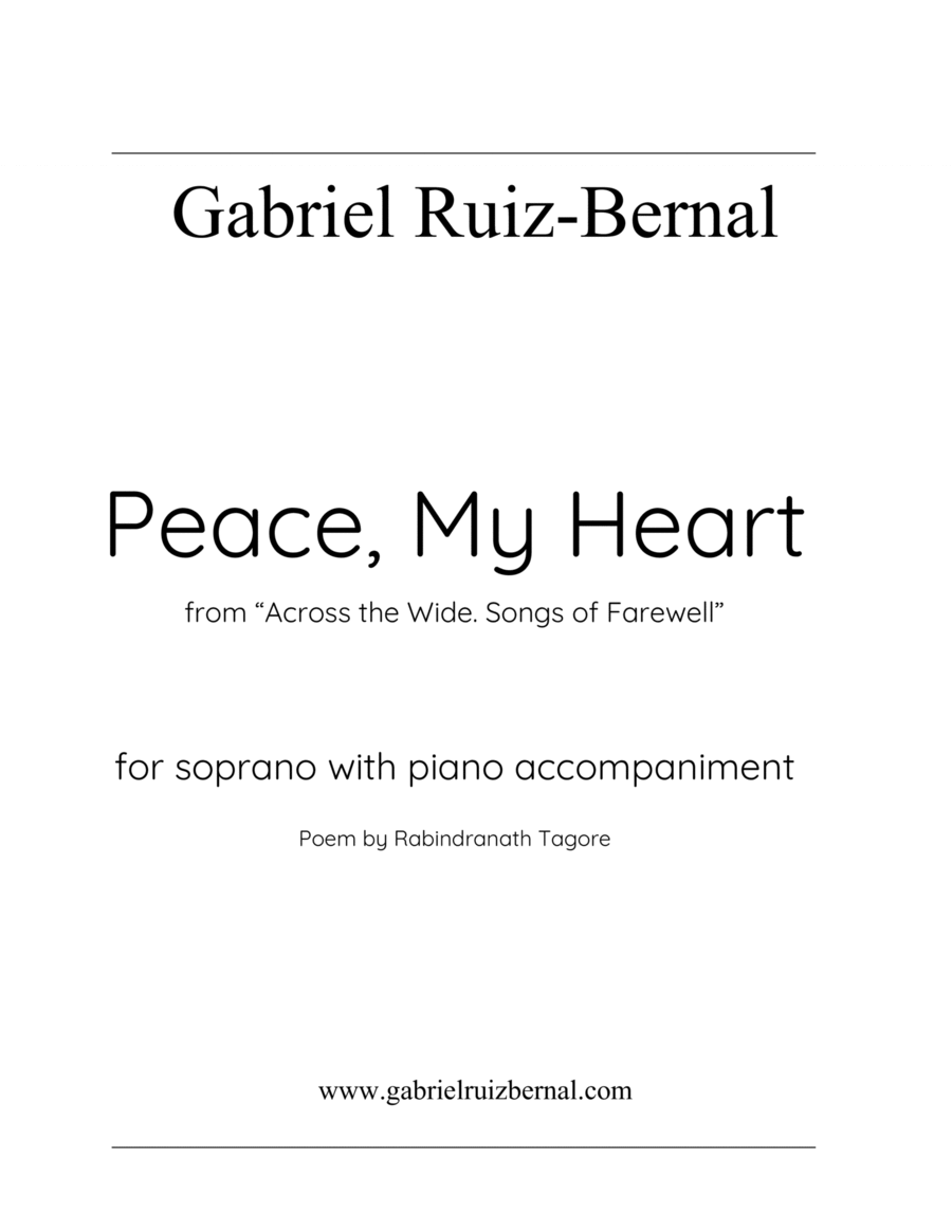 PEACE, MY HEART, from "Across the Wide" for soprano and piano image number null