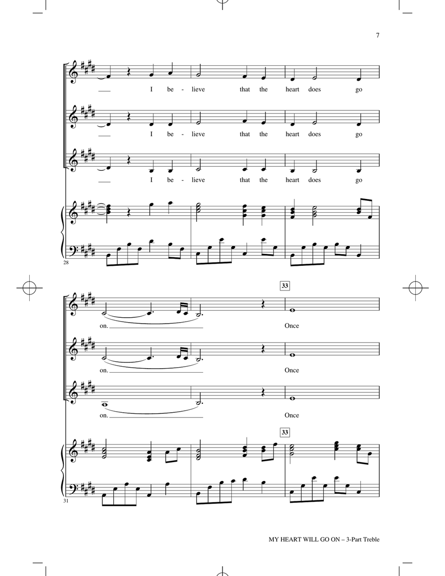 My Heart Will Go On (from Titanic) (arr. Cristi Cary Miller) 3-Part scores gallery preview page 5