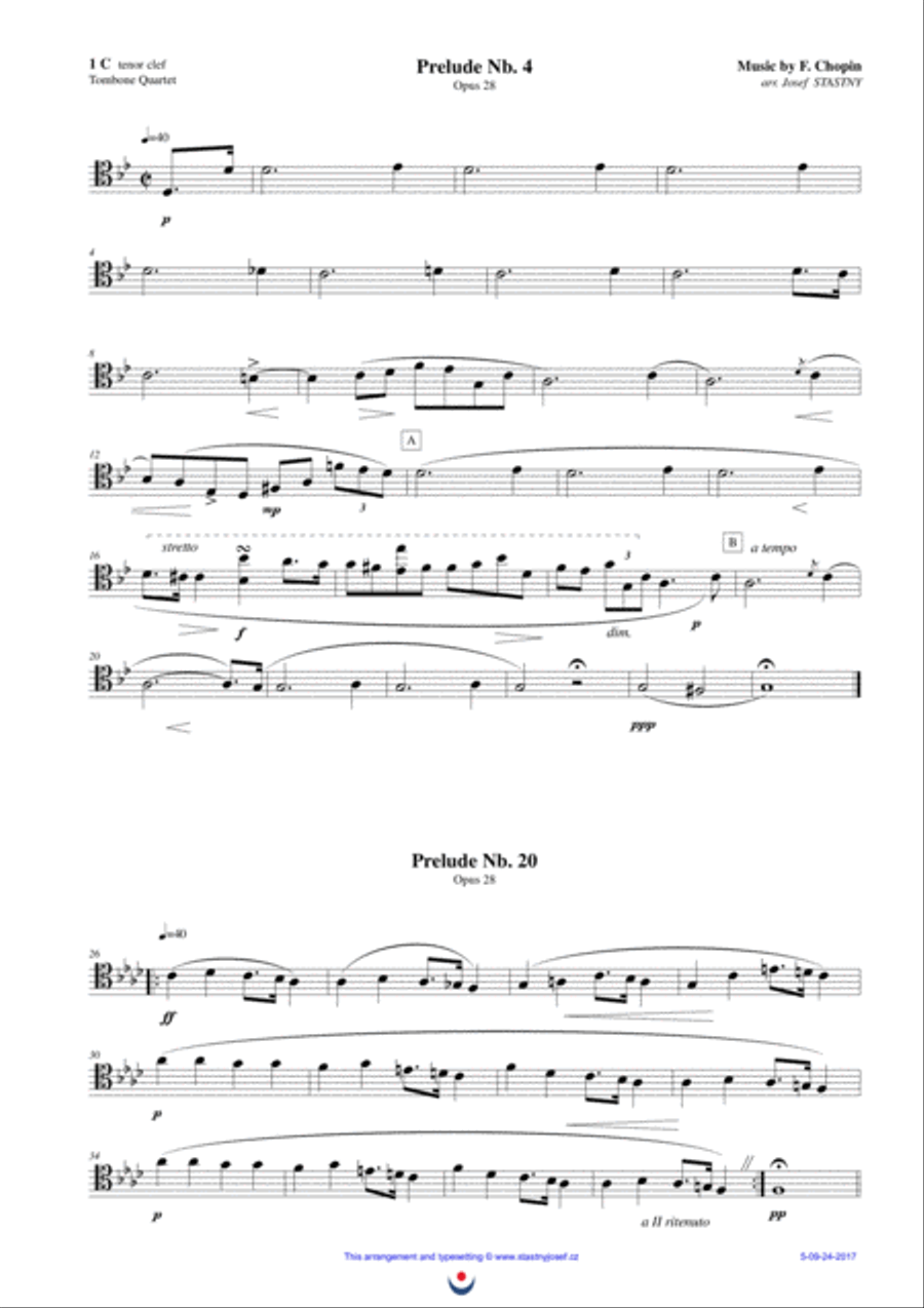 Preludes (Nb. 4 and Nb. 20) - Chopin Brass Ensemble scores gallery preview page 4