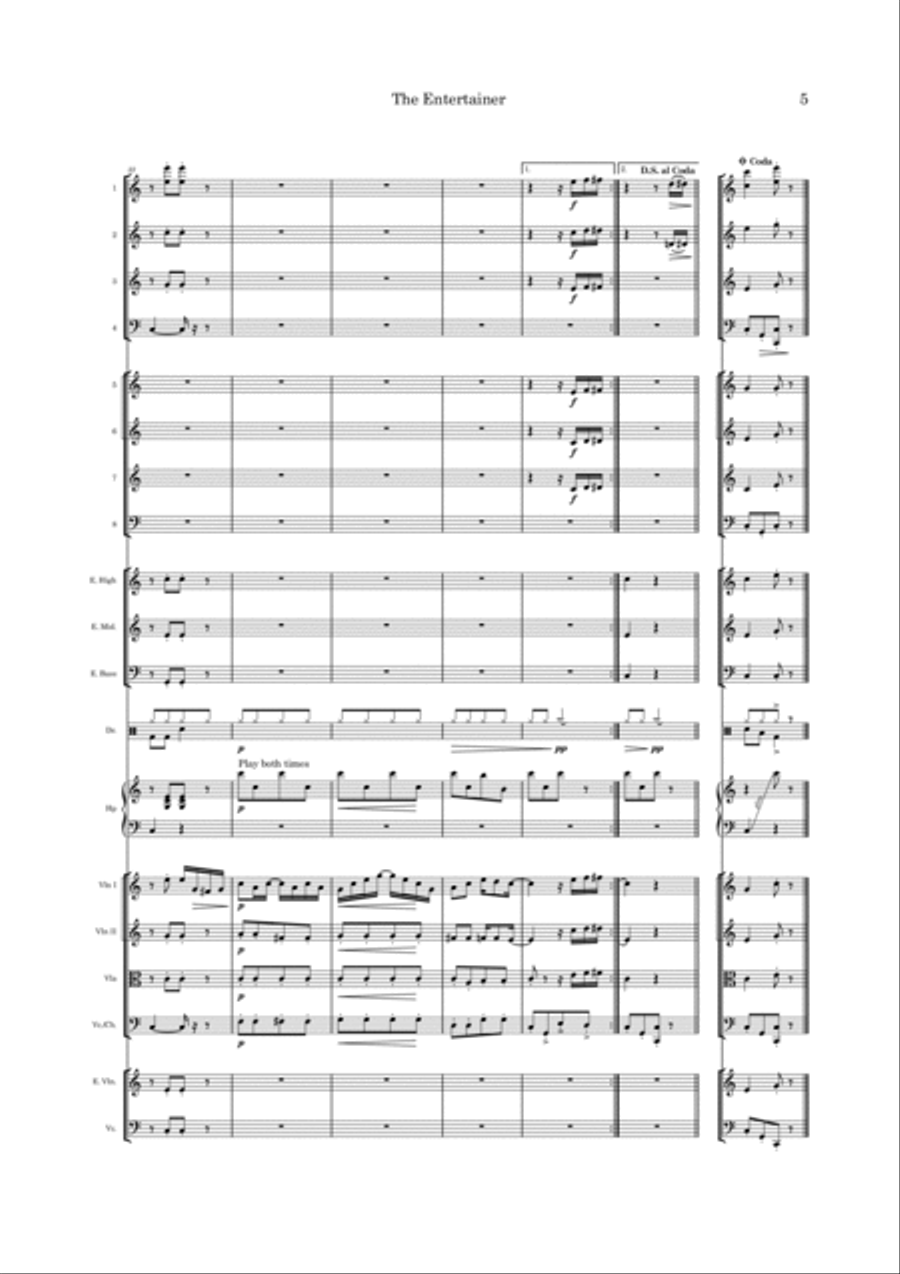 The Entertainer Full Orchestra scores gallery preview page 5