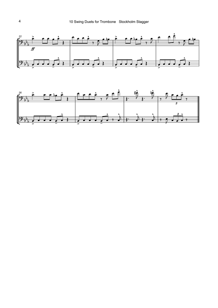 10 Swing Duets for Trombone Trombone Duet scores gallery preview page 5