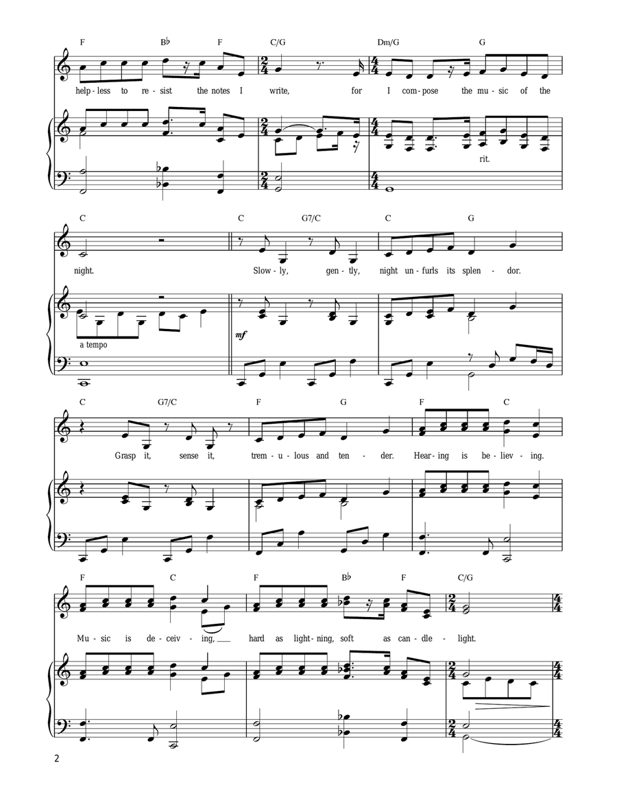 The Music Of The Night (from The Phantom Of The Opera) Piano, Vocal, Guitar scores gallery preview page 2