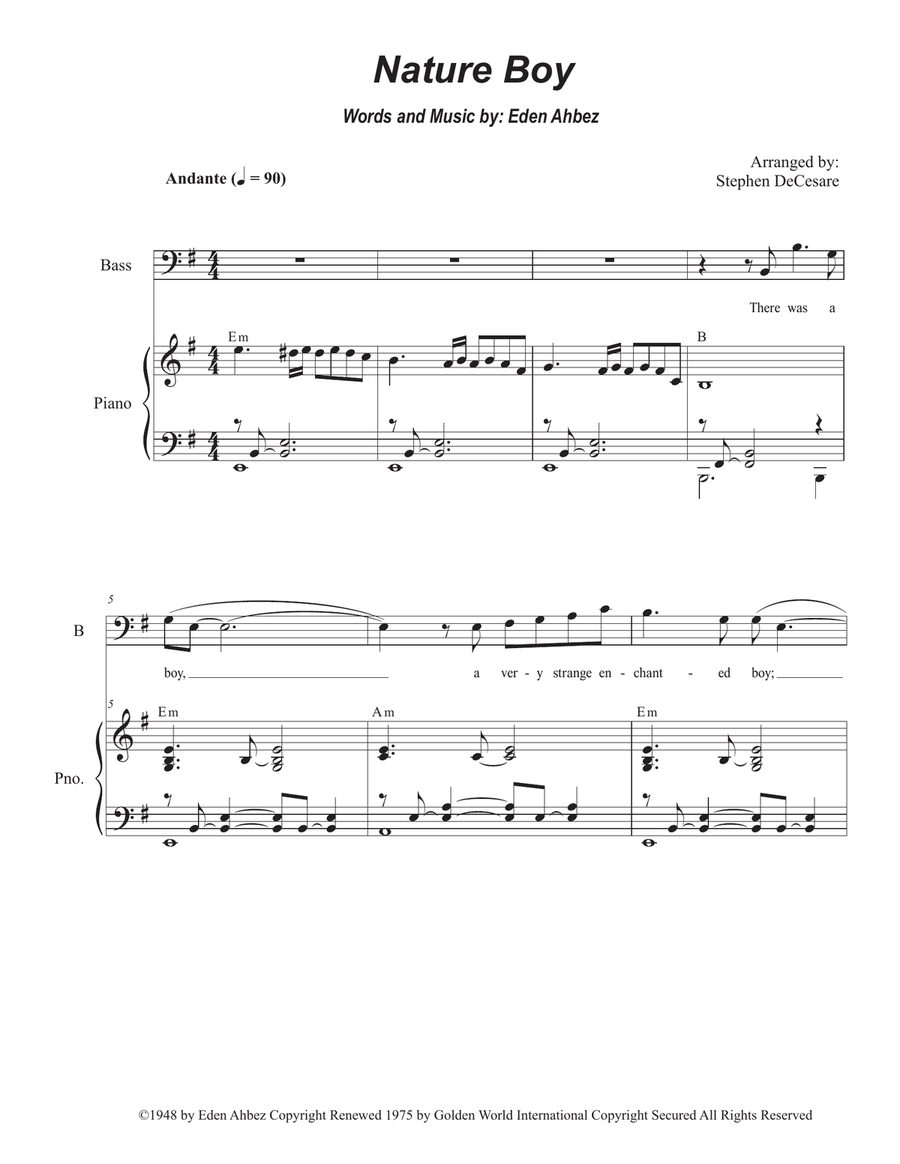 Nature Boy Tenor Voice scores gallery preview page 1