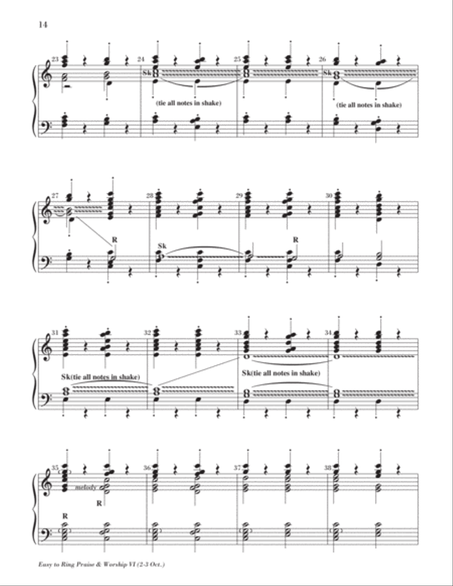 Easy to Ring Praise and Worship 3-Octaves scores gallery preview page 17