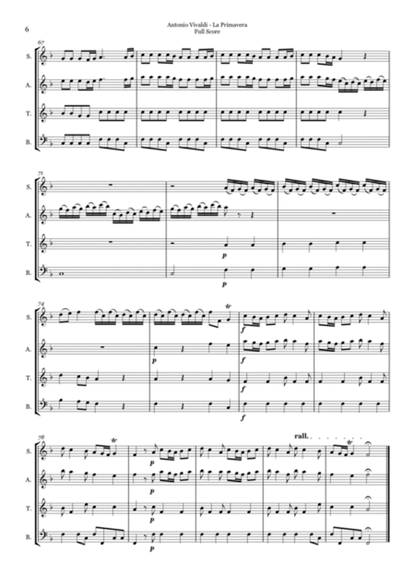 Antonio Vivaldi - Concerto in E major "Spring" - Rv269 - arr. for recorder quartet image number null