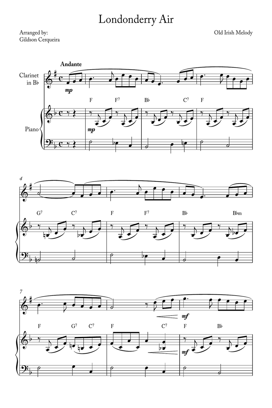 Londonderry Air Chamber Music scores gallery preview page 1