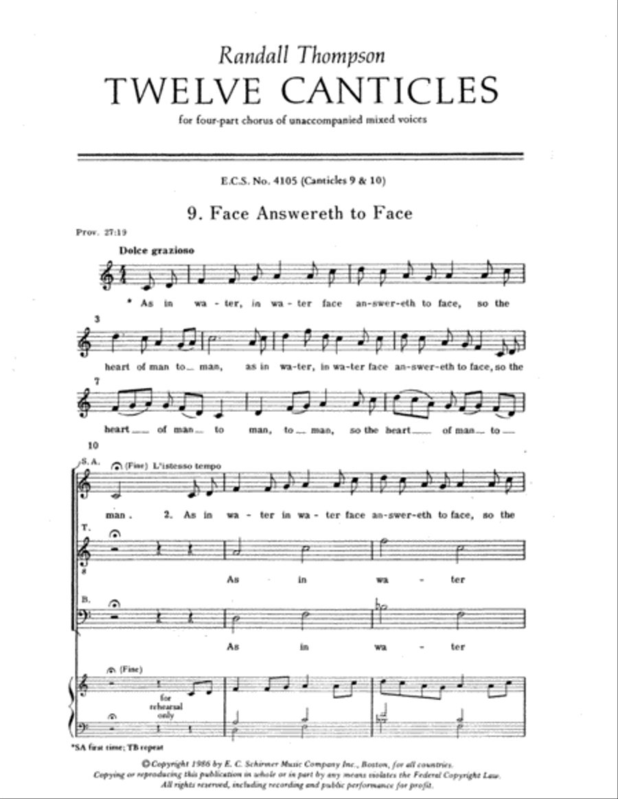 Face Answereth to Face & Fear Thou Not 4-Part scores gallery preview page 2