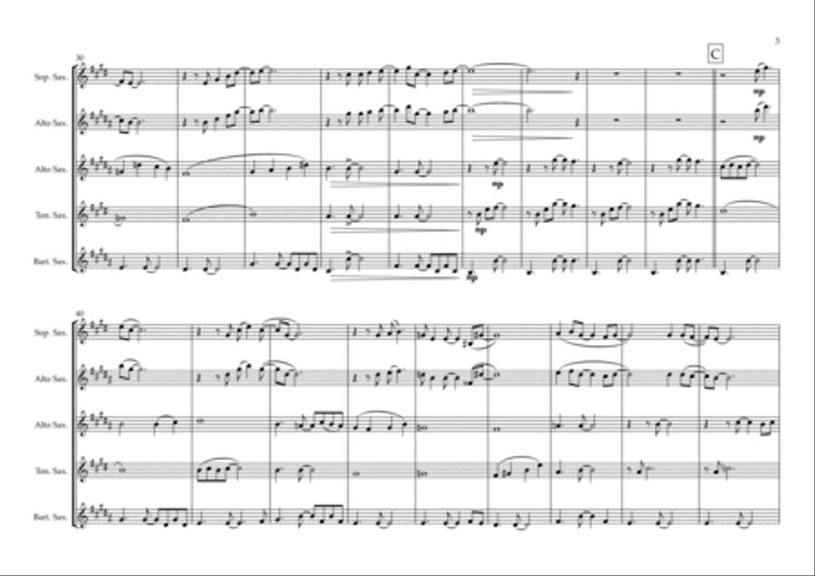Just The Way You Are Saxophone Quartet scores gallery preview page 3
