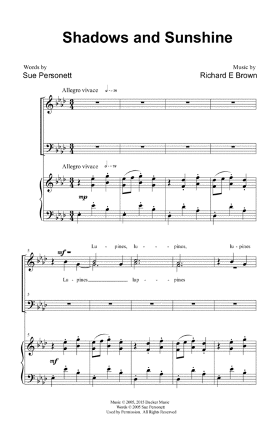 Shadows and Sunshine 4-Part scores gallery preview page 2