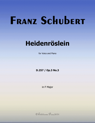 Book cover for Heidenröslein, by Schubert, in F Major