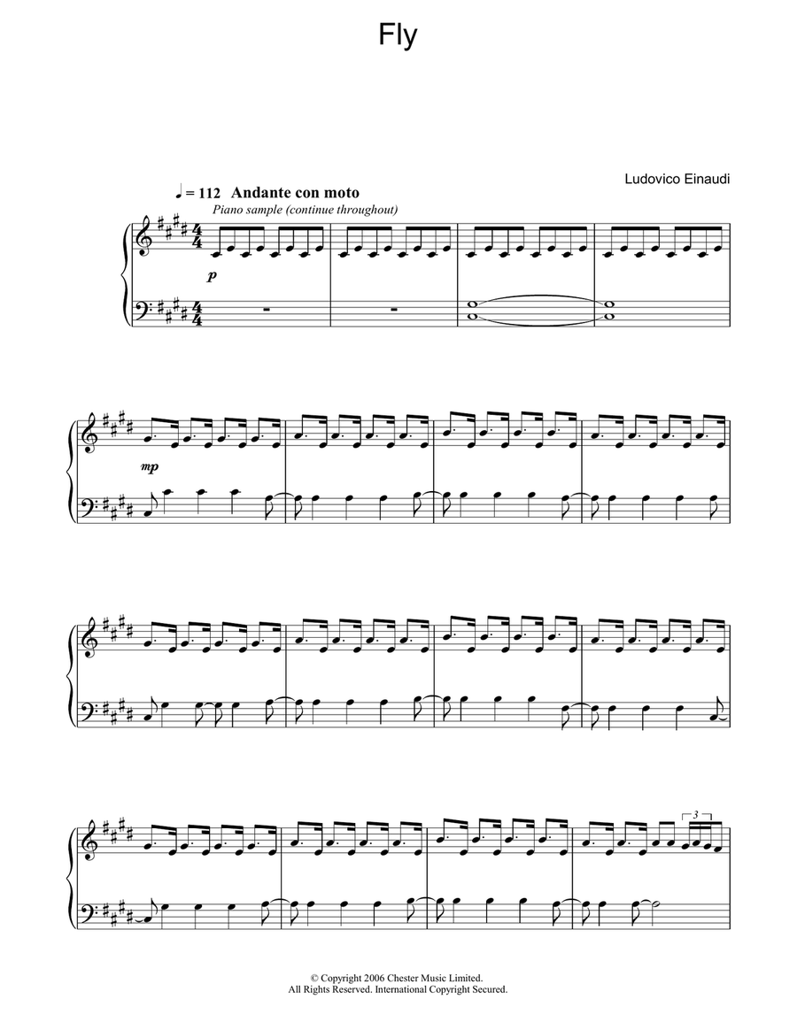 Fly Piano Solo scores gallery preview page 1