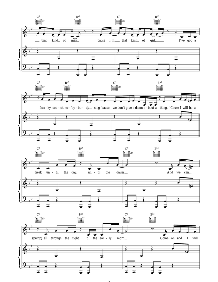 Freak Like Me Piano, Vocal scores gallery preview page 3