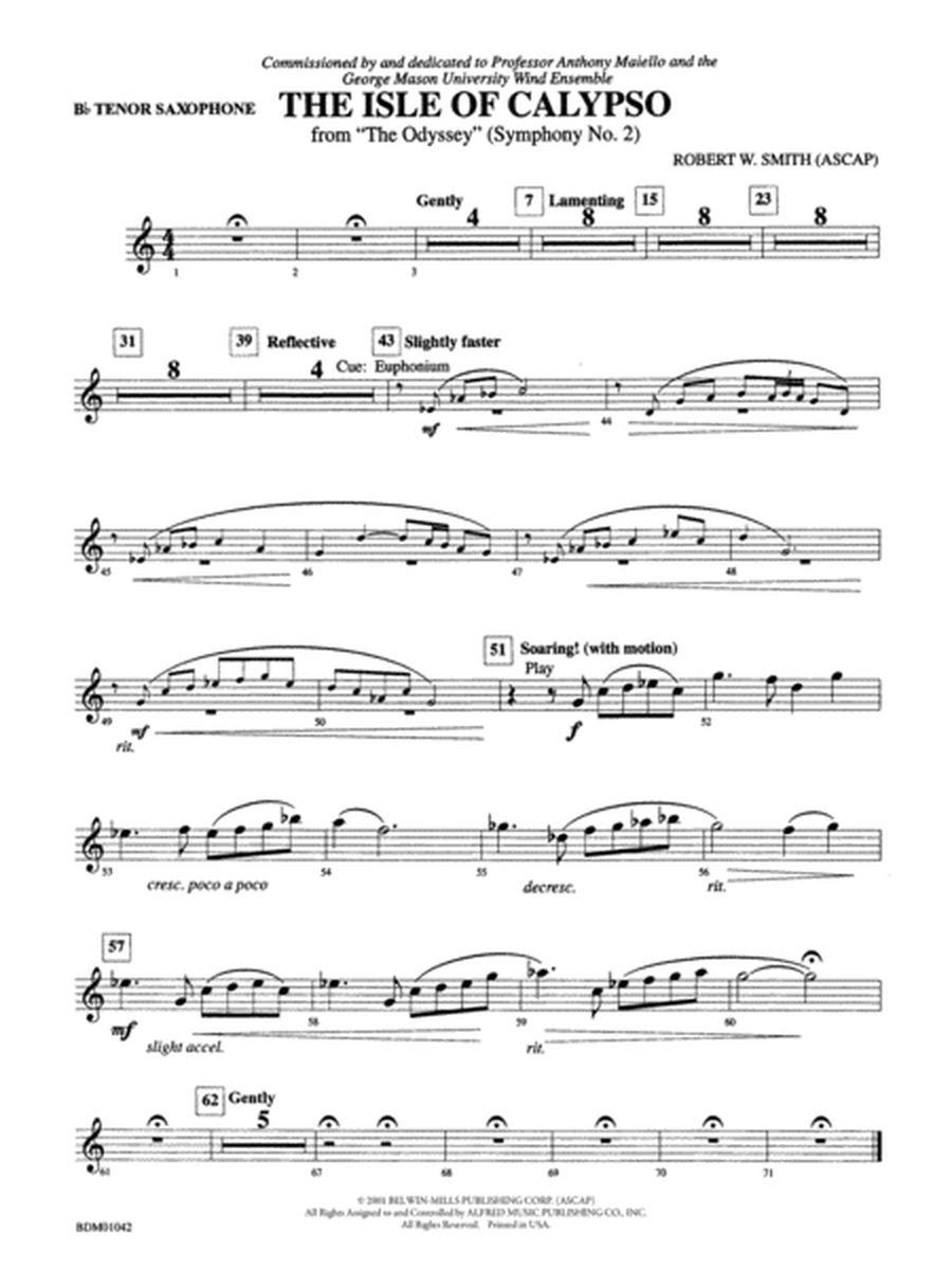 The Isle of Calypso (from The Odyssey (Symphony No. 2)): B-flat Tenor Saxophone