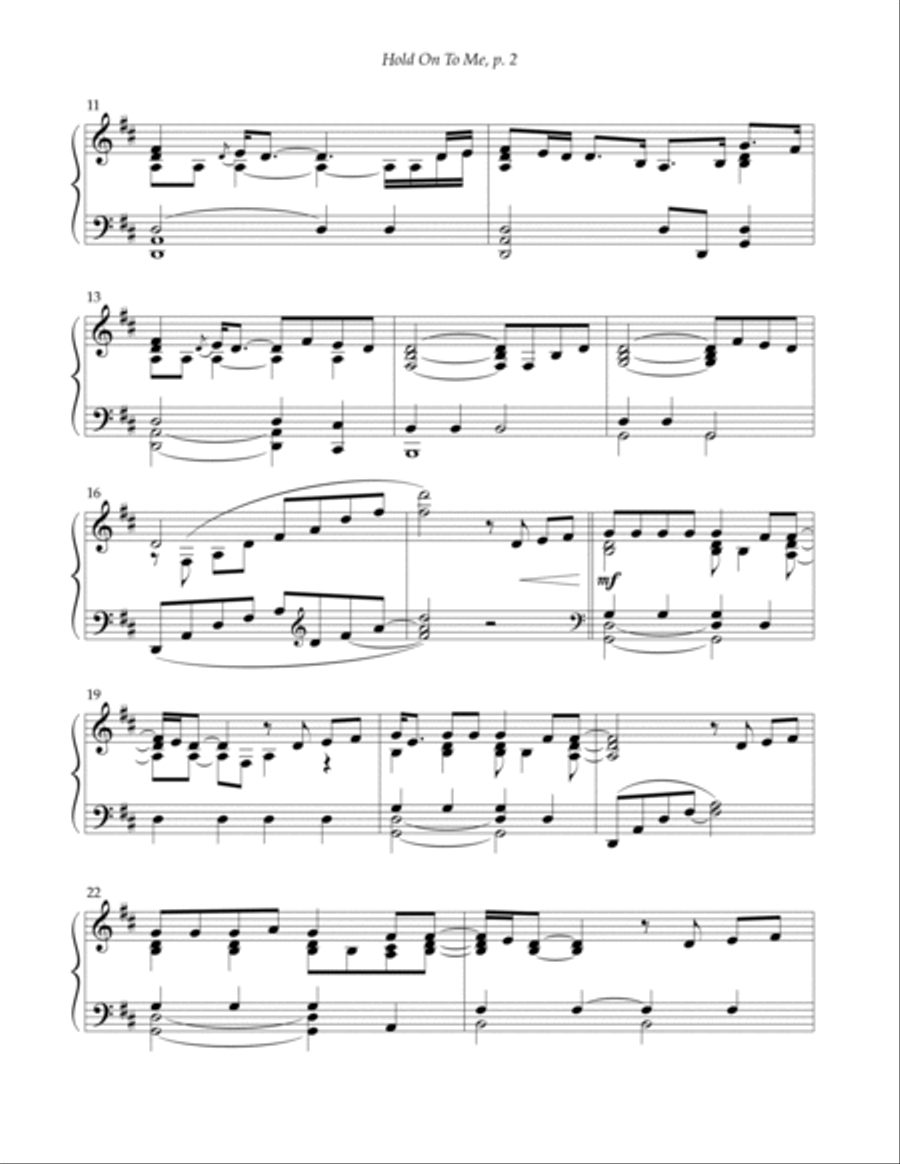 Hold On To Me Piano Solo scores gallery preview page 2