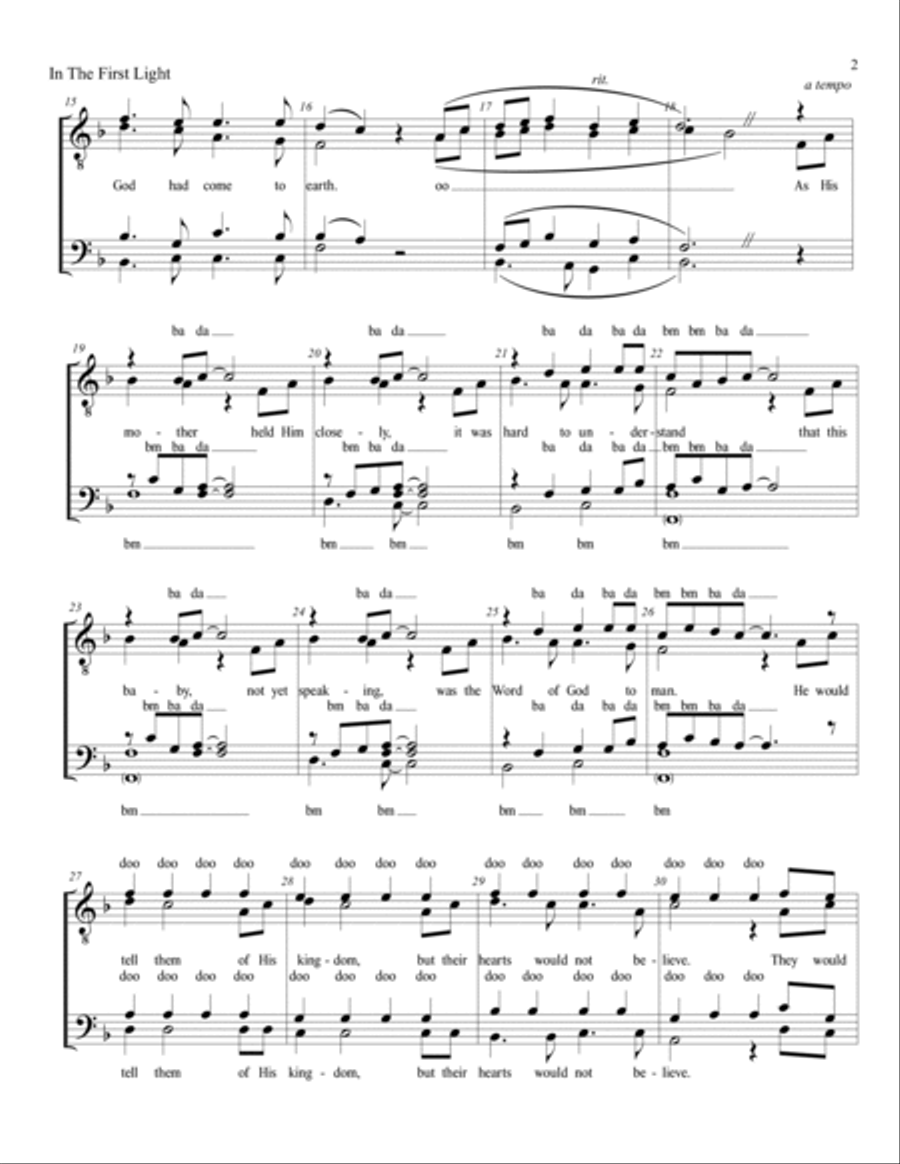 In The First Light TTBB scores gallery preview page 2
