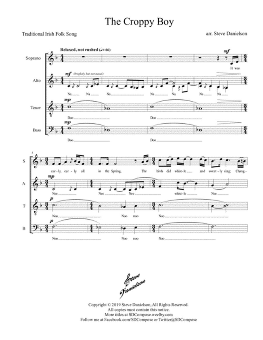 The Croppy Boy - SATB, a cappella image number null