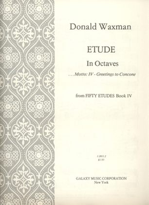 Etude No. 40: Octave Scales (Motto: IV Greetings to Concone)