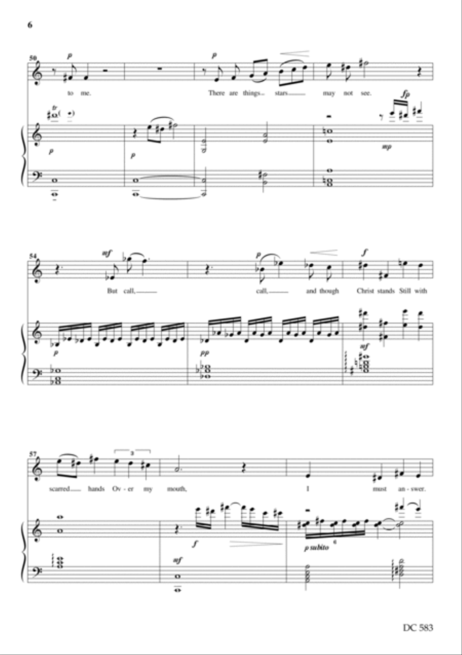Three Song Settings of Poems by Charlotte Mew Small Ensemble scores gallery preview page 6