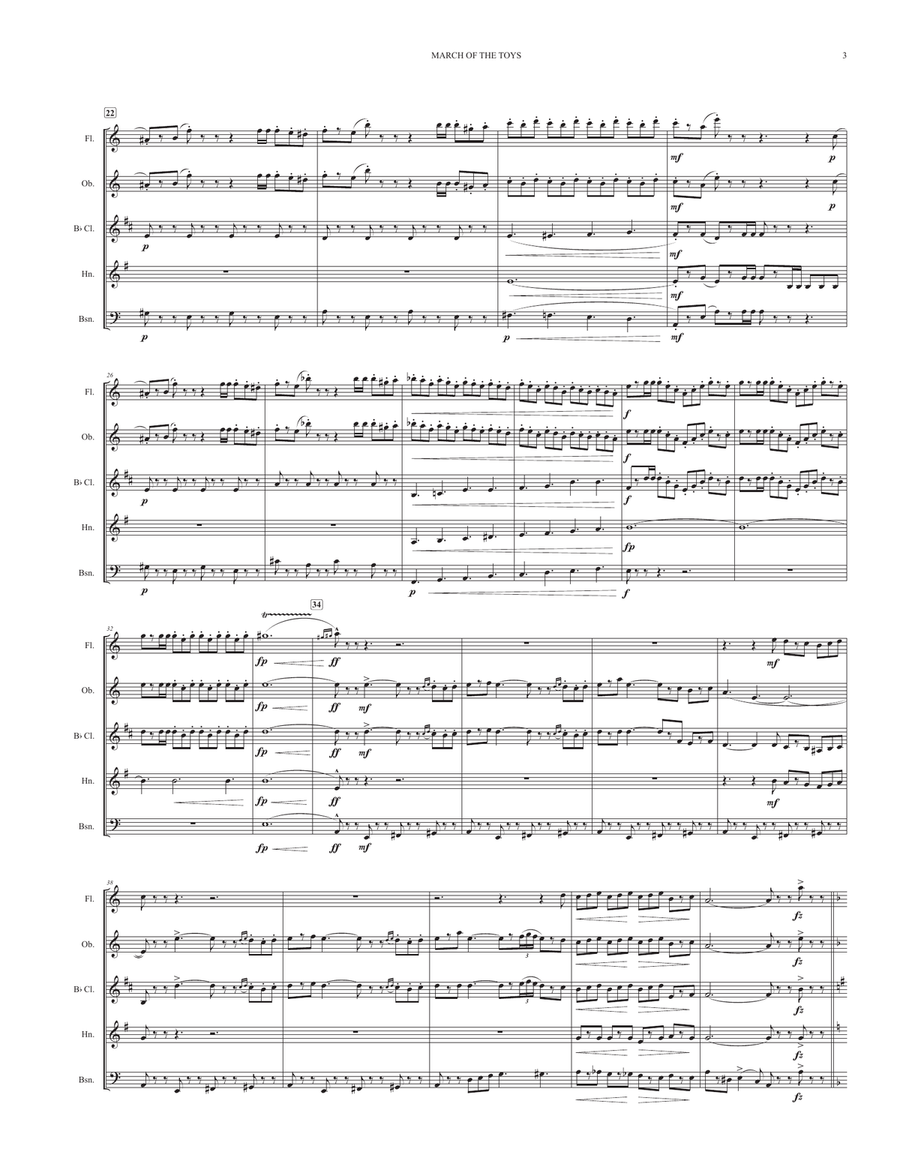 March of the Toys (for woodwind quintet) Woodwind Quintet scores gallery preview page 3