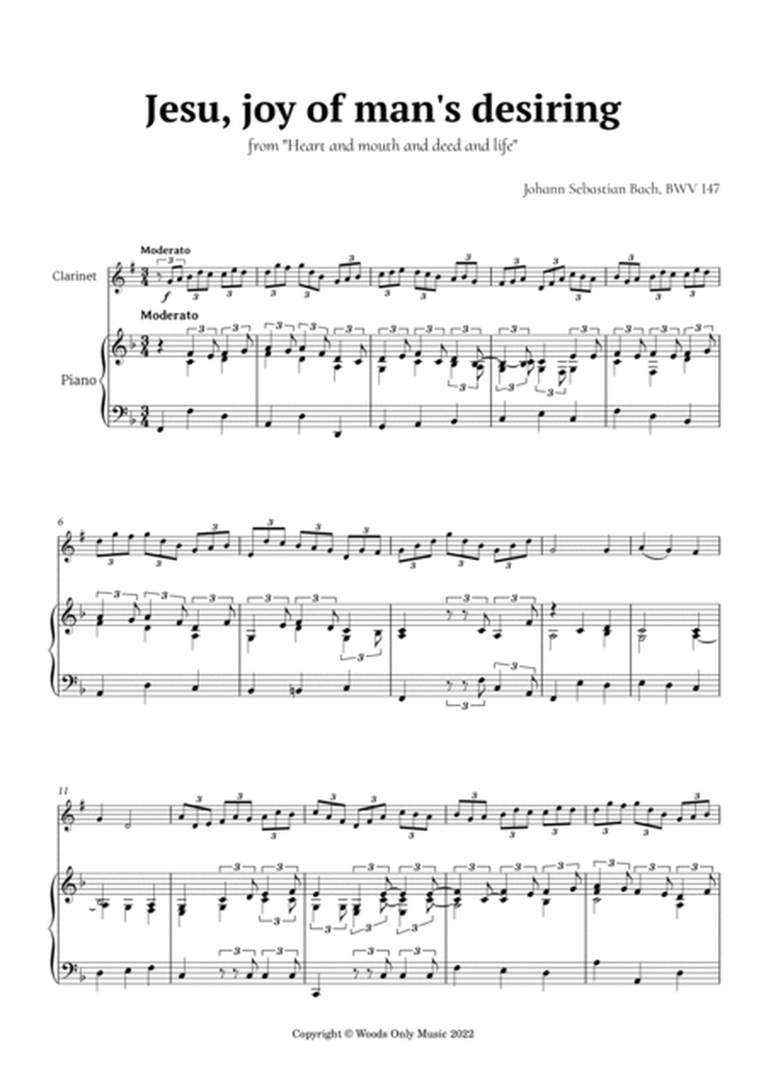 Jesu, joy of man's desiring by Bach for Clarinet and Piano image number null