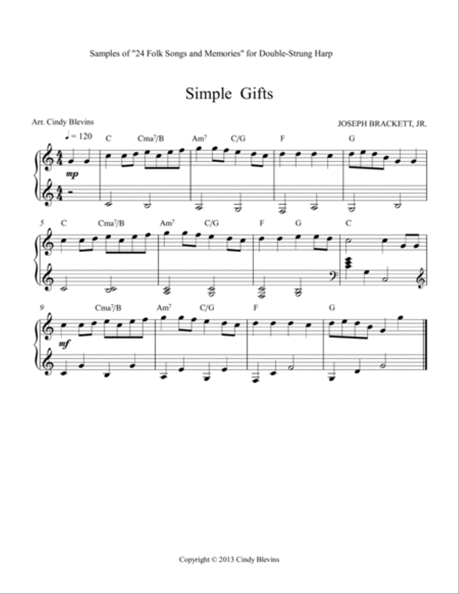 24 Folk Songs and Memories, for Double-Strung Harp Harp scores gallery preview page 6