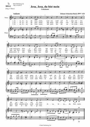 Book cover for Jesu, Jesu, du bist mein, BWV 470 (A minor)