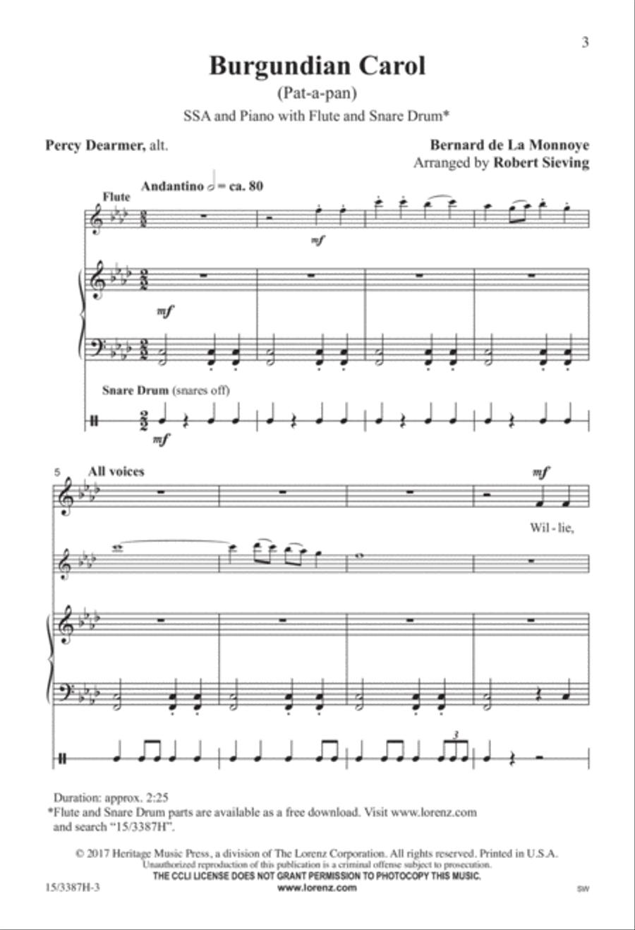Burgundian Carol SSA scores gallery preview page 2