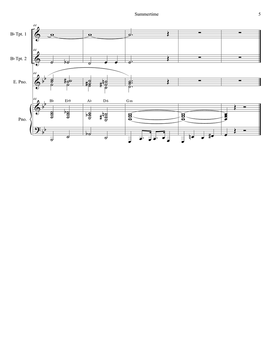 Summertime Summertime Trumpet Duet scores gallery preview page 5