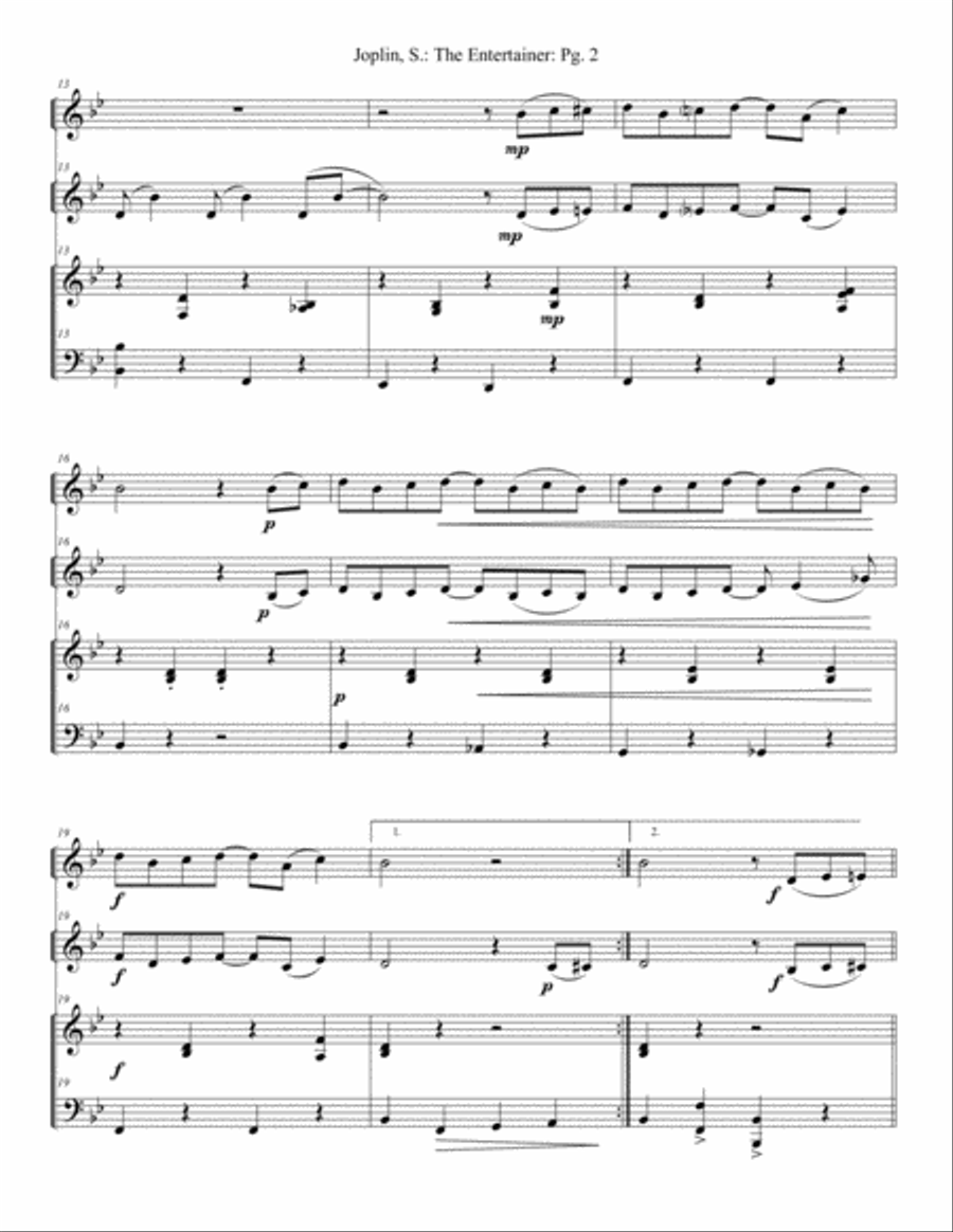 The Entertainer Brass Ensemble scores gallery preview page 2