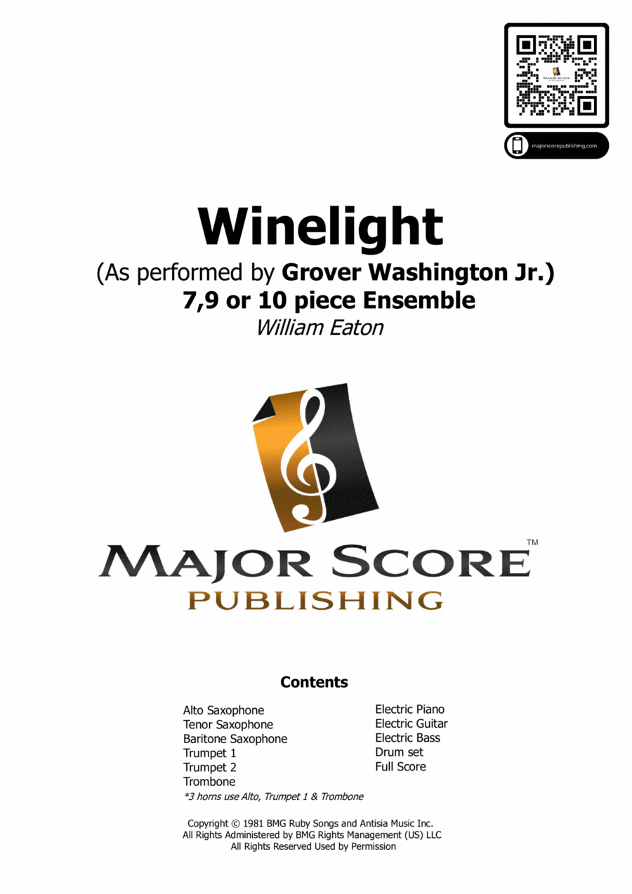 Winelight Alto Saxophone scores gallery preview page 1