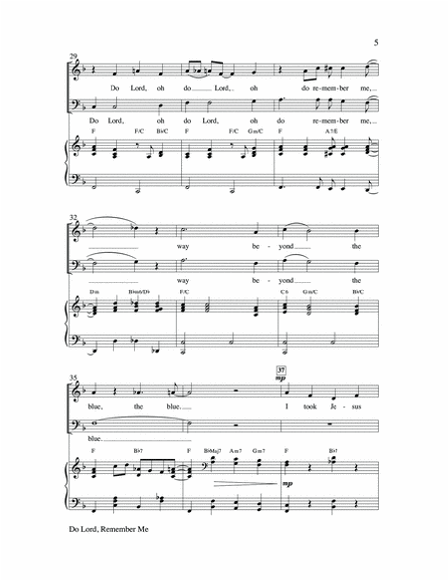 Do Lord, Remember Me 4-Part scores gallery preview page 5